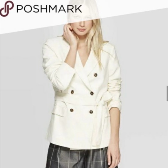 Who What Wear Linen Double Breasted Blazer - Picture 3 of 9